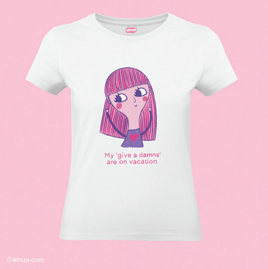 Funny Positive T-Shirt – My Give a Damns Are on Vacation | Lighthearted Graphic Tee