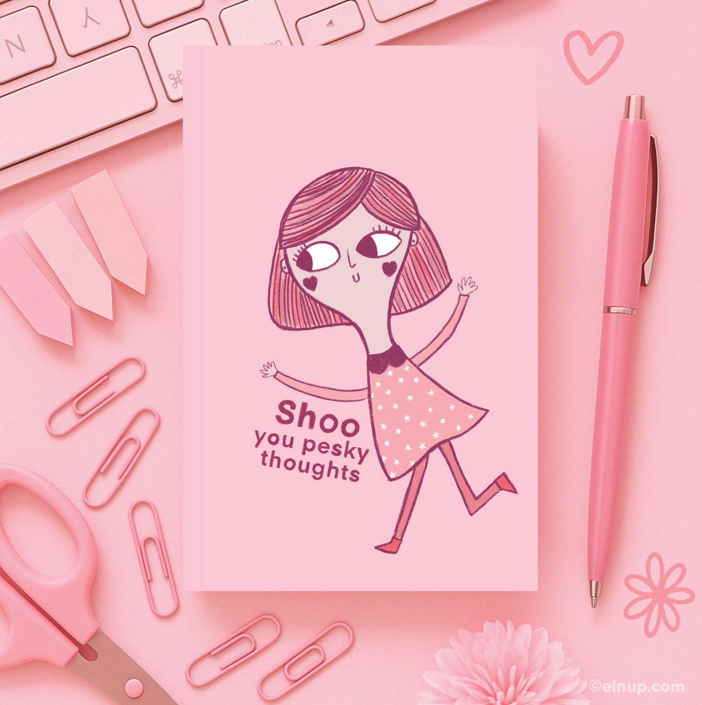Shoo Pesky Thoughts Notebook – Anxiety & Overthinking Journal for Calm Minds (330 Pages)
