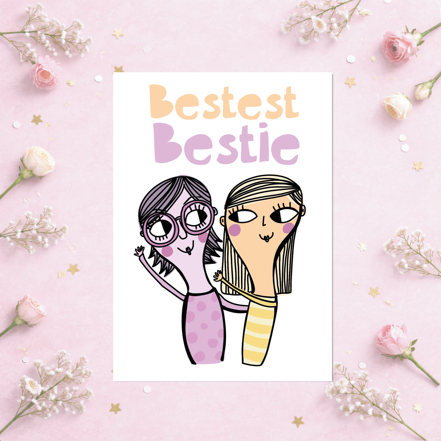 Best Friend Card – Bestest Bestie | Cute Friendship Card for Best Friend