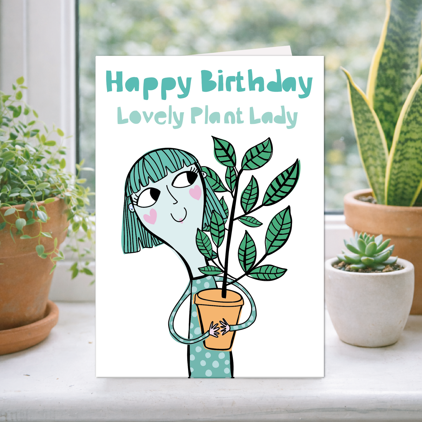 Plant Lover Birthday Card – Happy Birthday Plant Lady | Funny Plant Gift Card