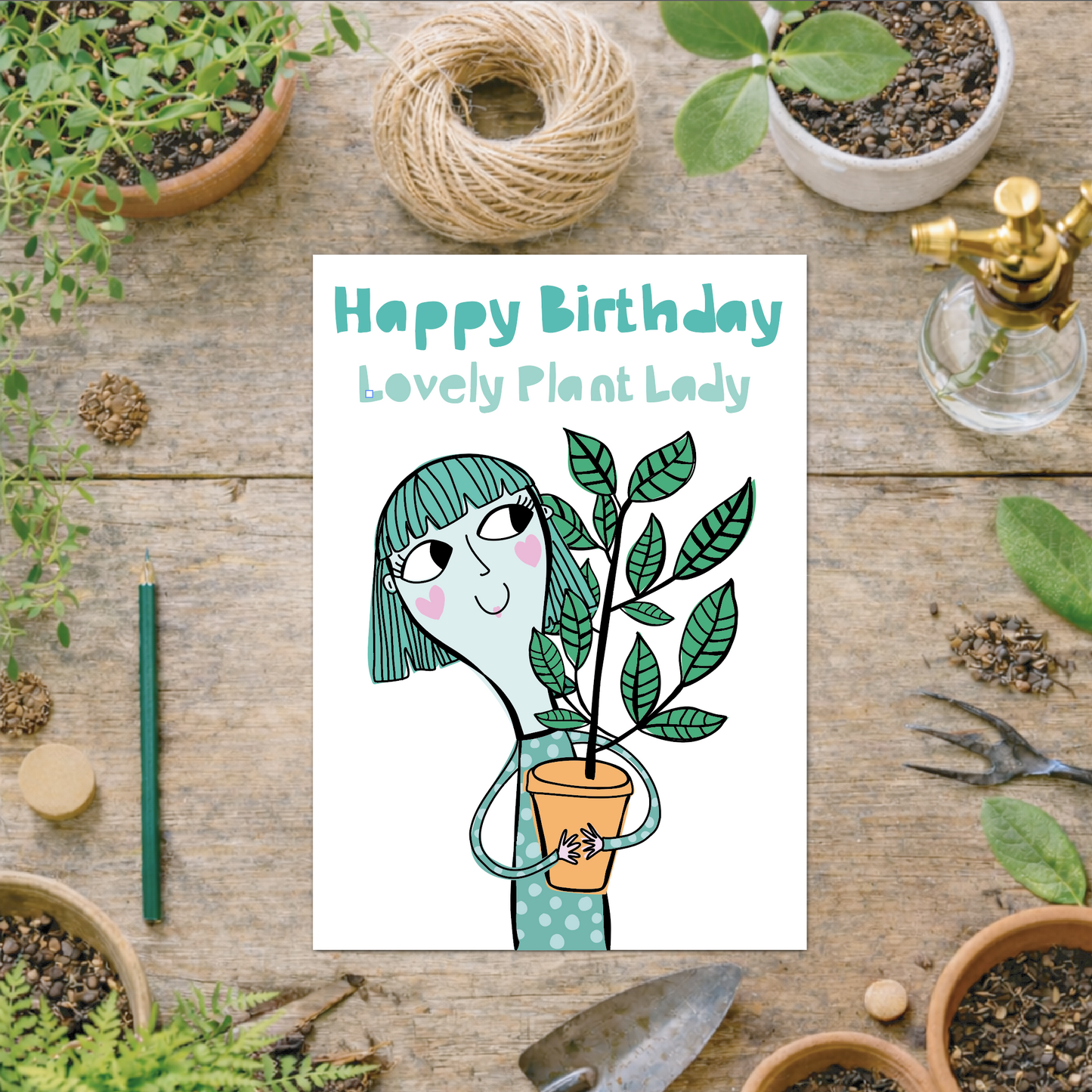 Plant Lover Birthday Card – Happy Birthday Plant Lady | Funny Plant Gift Card