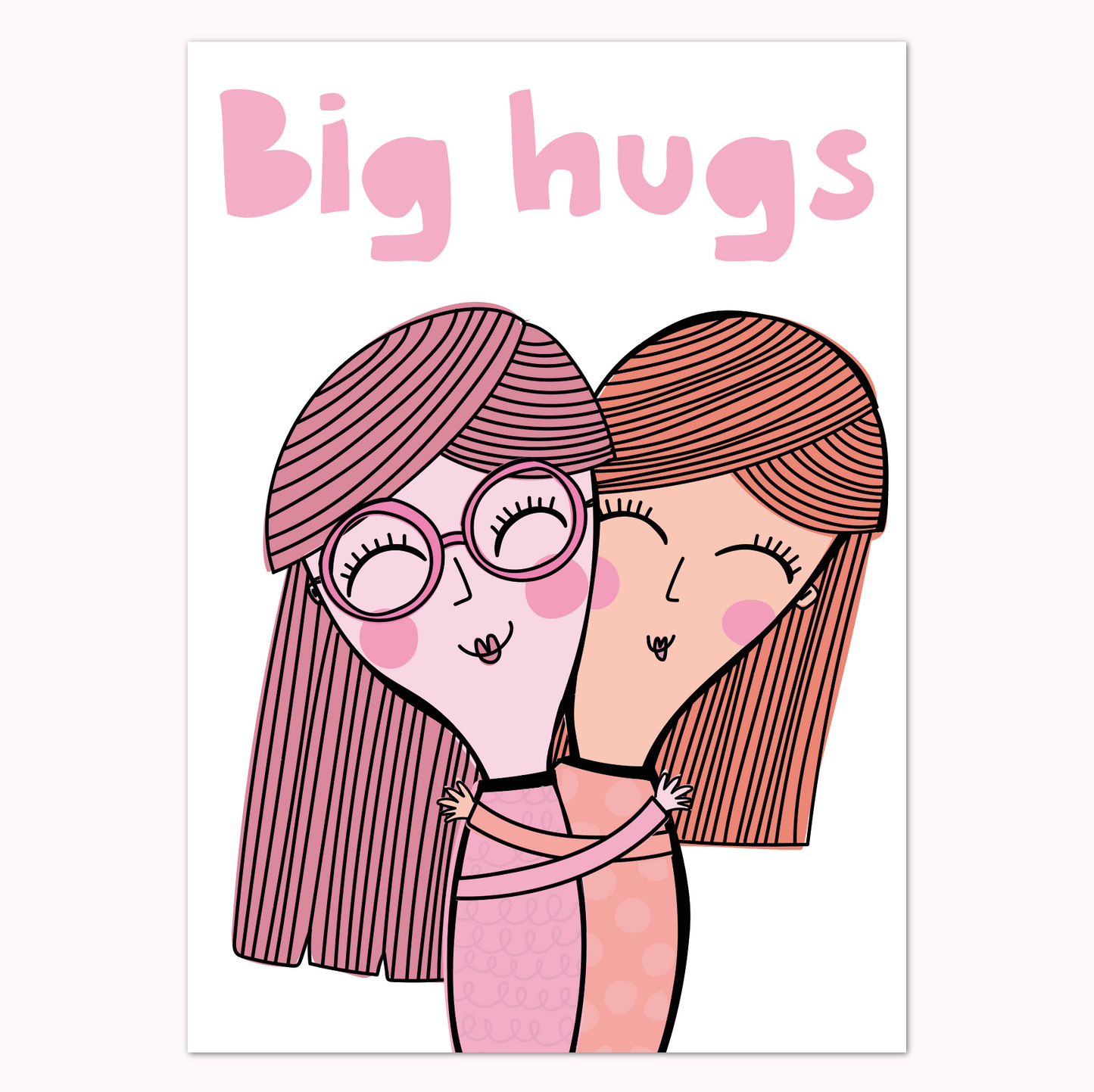 Big Hugs Card | Cute Friendship Card | Thinking of You Hug Card